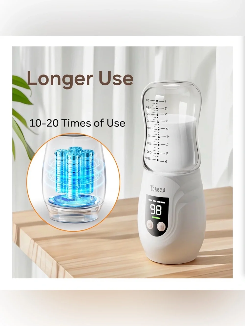 Portable Bottle Warmer for Travel with Glass Bottle, 8 Adapters